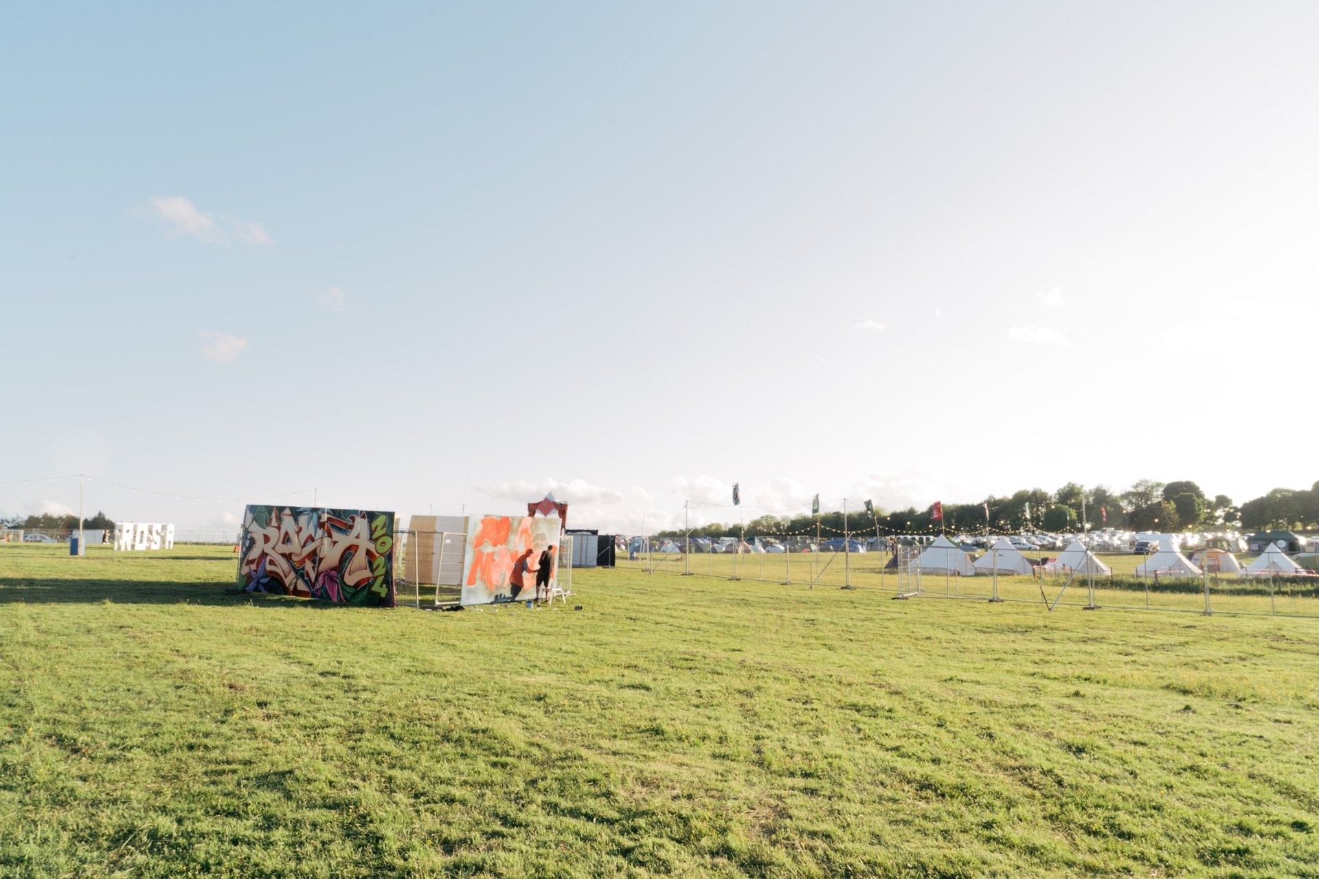 Festival performers taking a break
